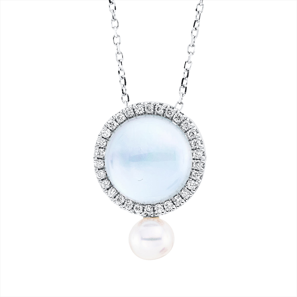 Collier 18 kt WG, mit ZÖ 40 cm