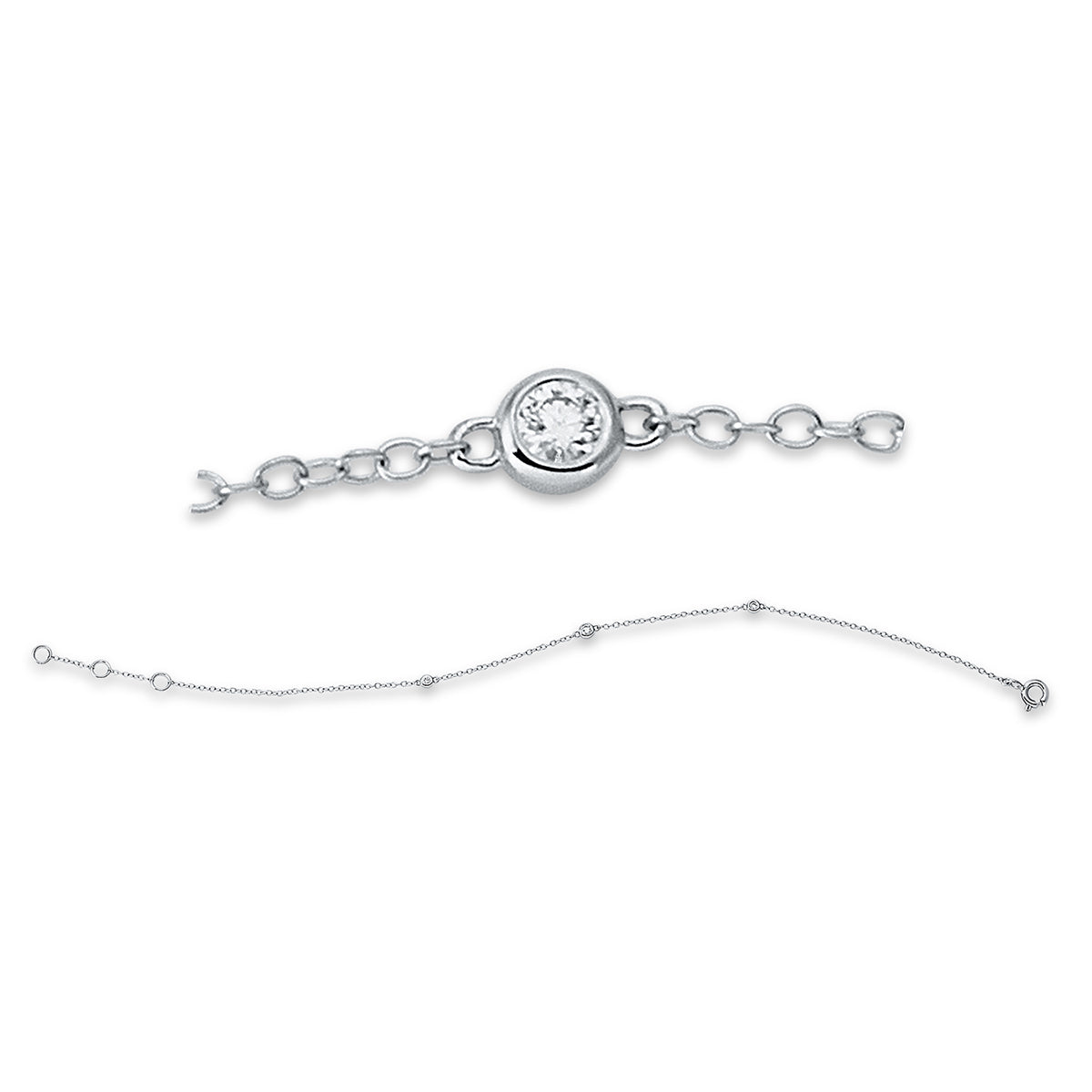 Armband 18 kt WG, mit ZÖ 15.5 cm & 16.5 cm
