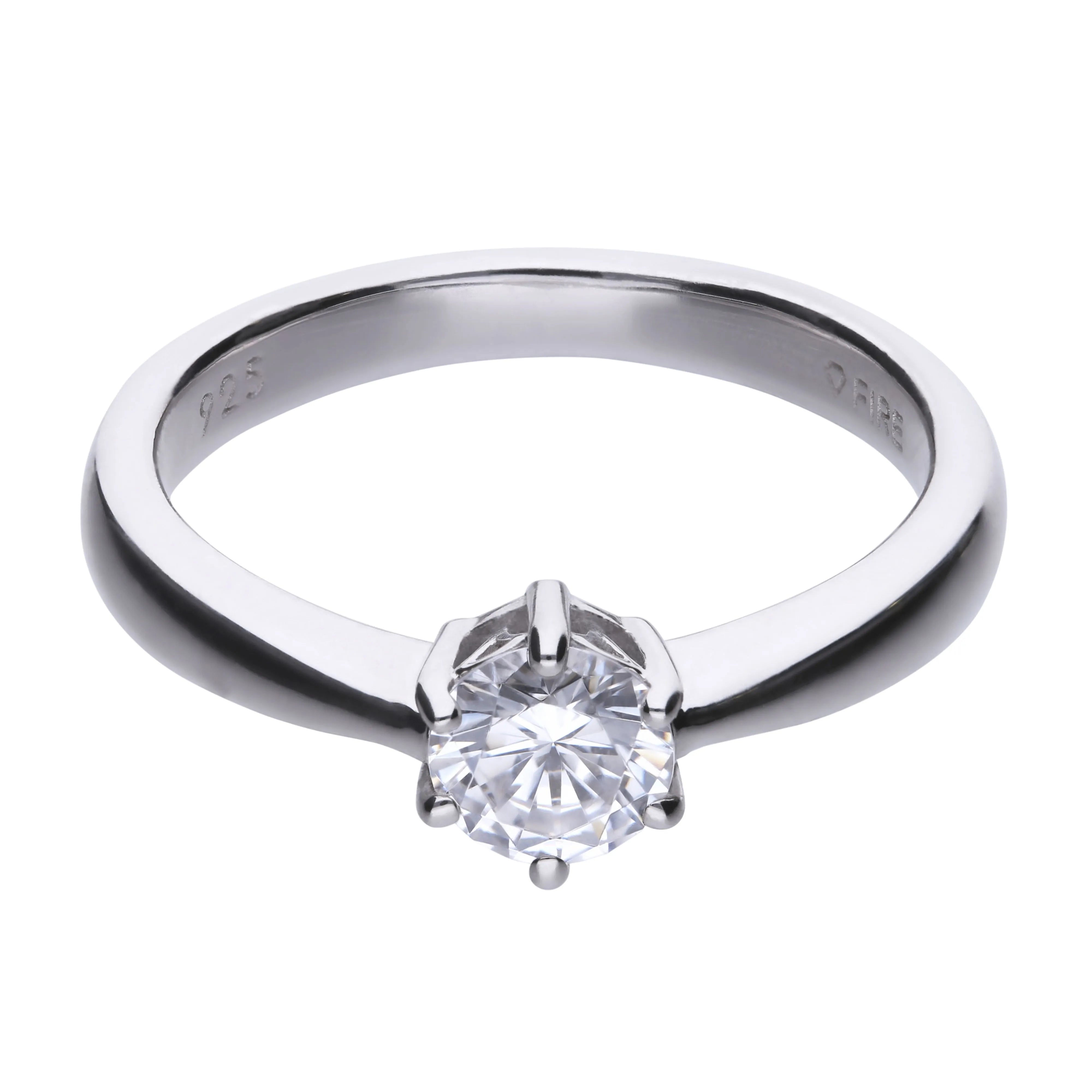 Verlobungsring Silber 925 mit 5,65mm Zirkonia