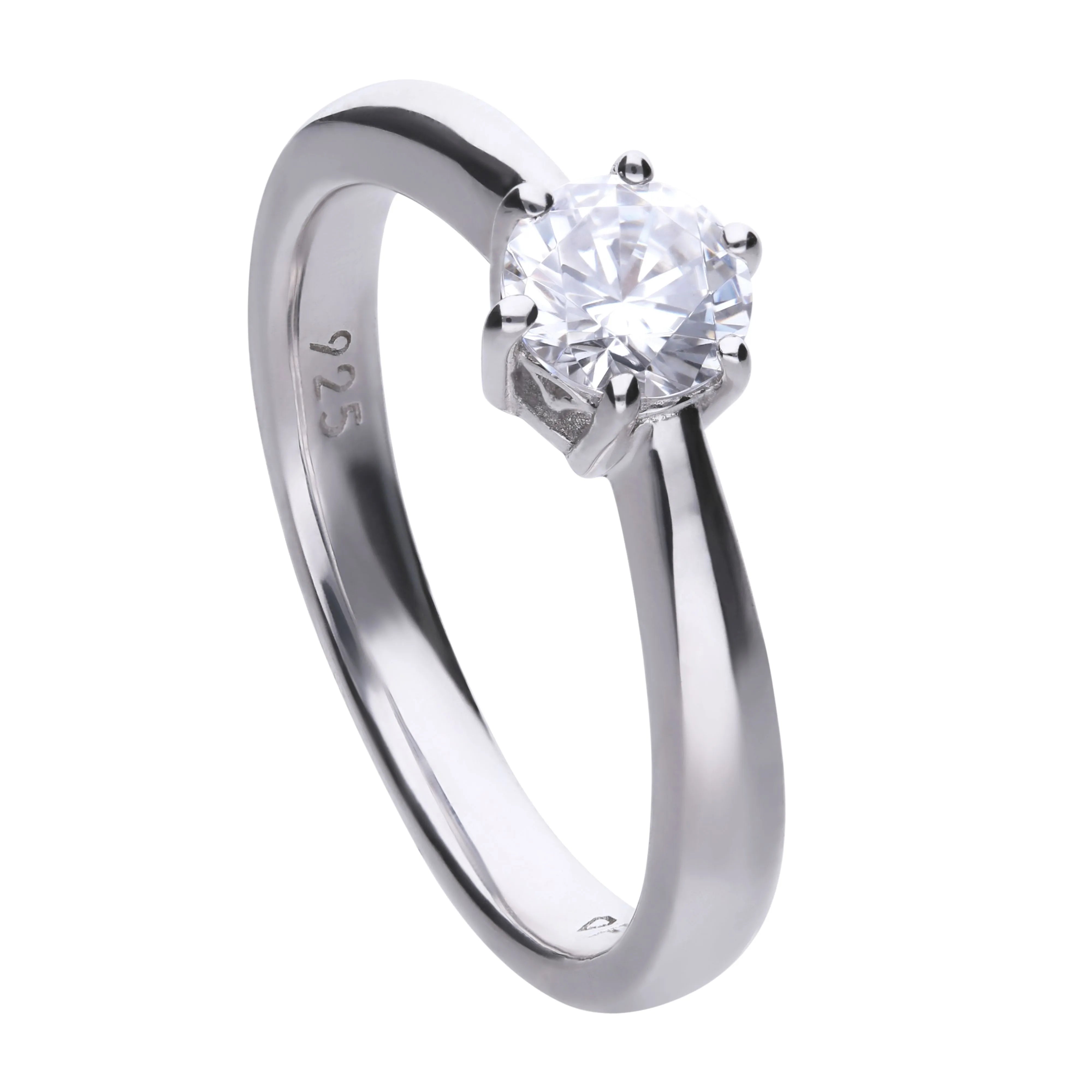 Verlobungsring Silber 925 mit 5,65mm Zirkonia