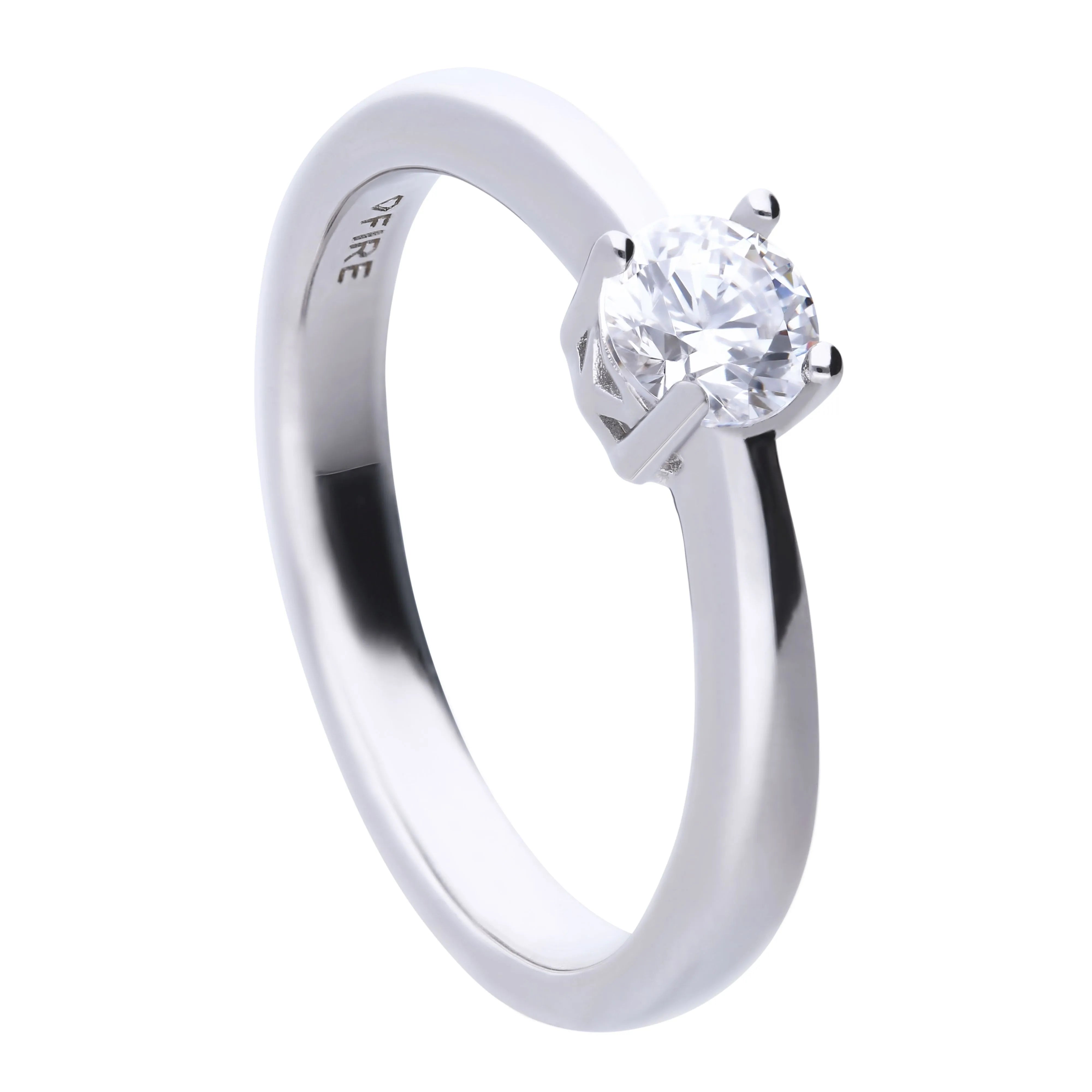 Solitär-Ring Silber 925 mit 5mm Zirkonia Krappenfassung
