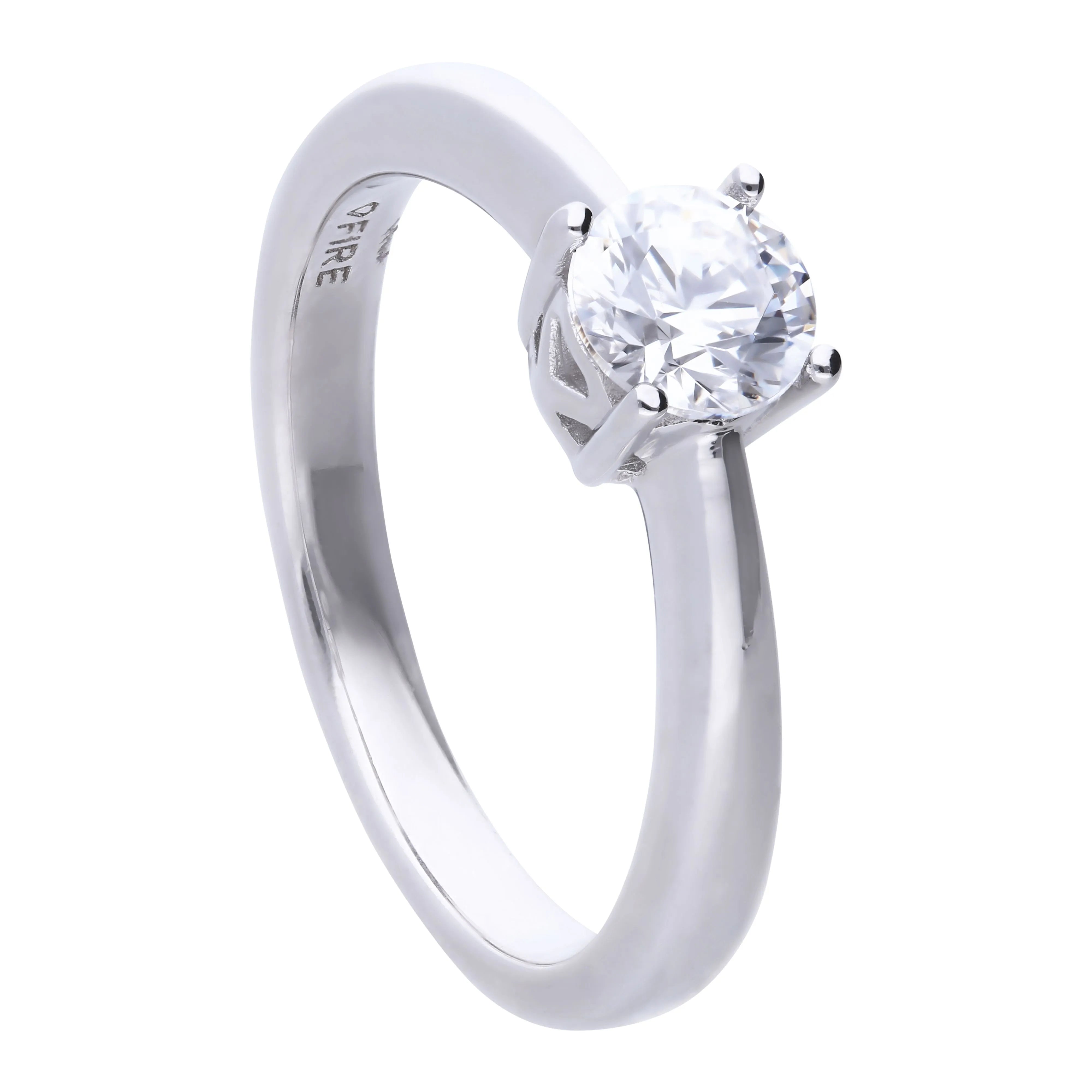 Verlobungsring Silber 925 mit 5,65mm Zirkonia Krappenfassung