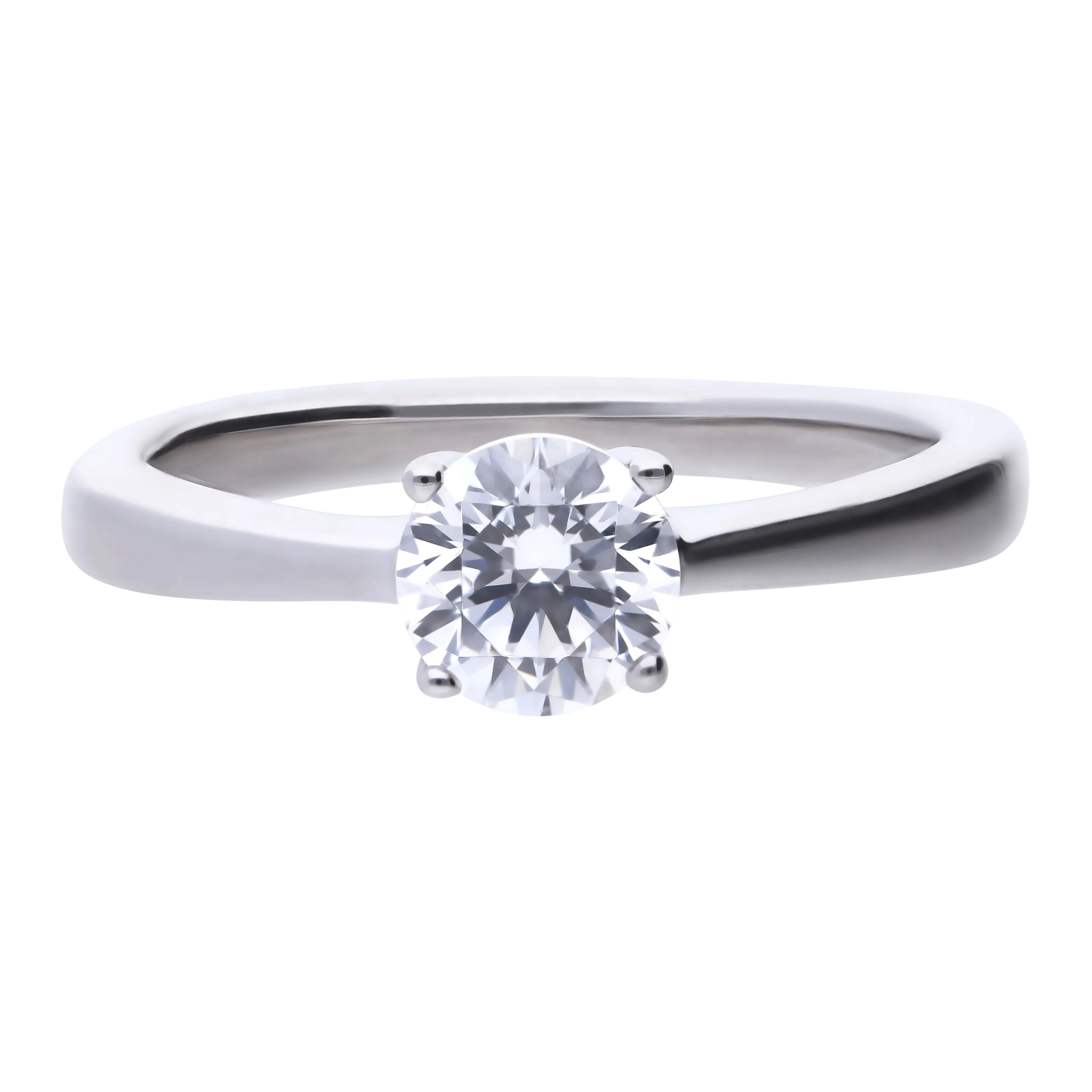 Verlobungsring Silber 925 mit 6mm Zirkonia Krappenfassung