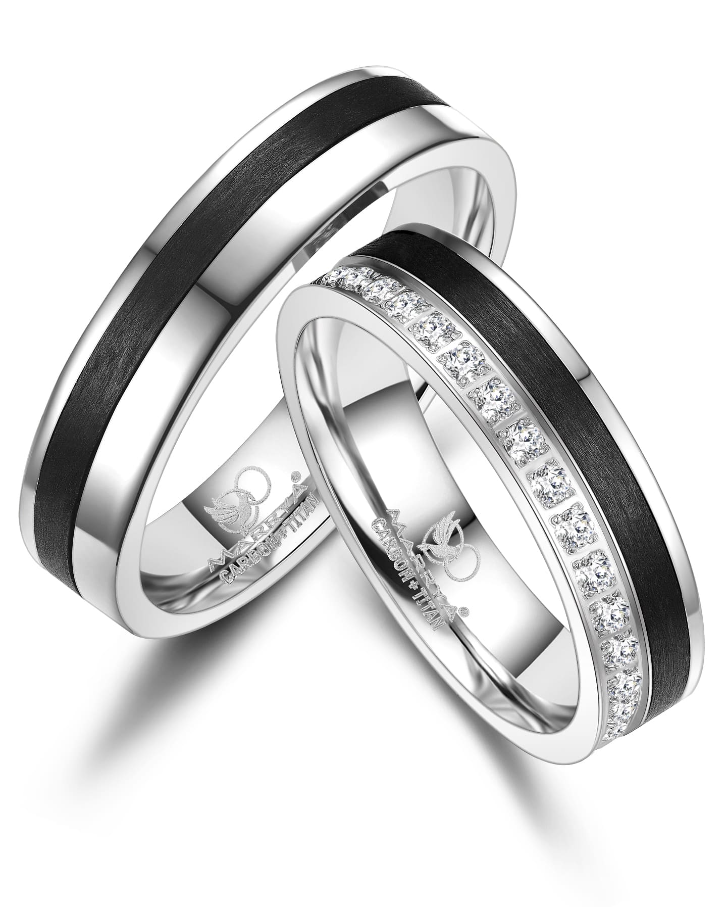 Partnerringe Carbon Edelstahl