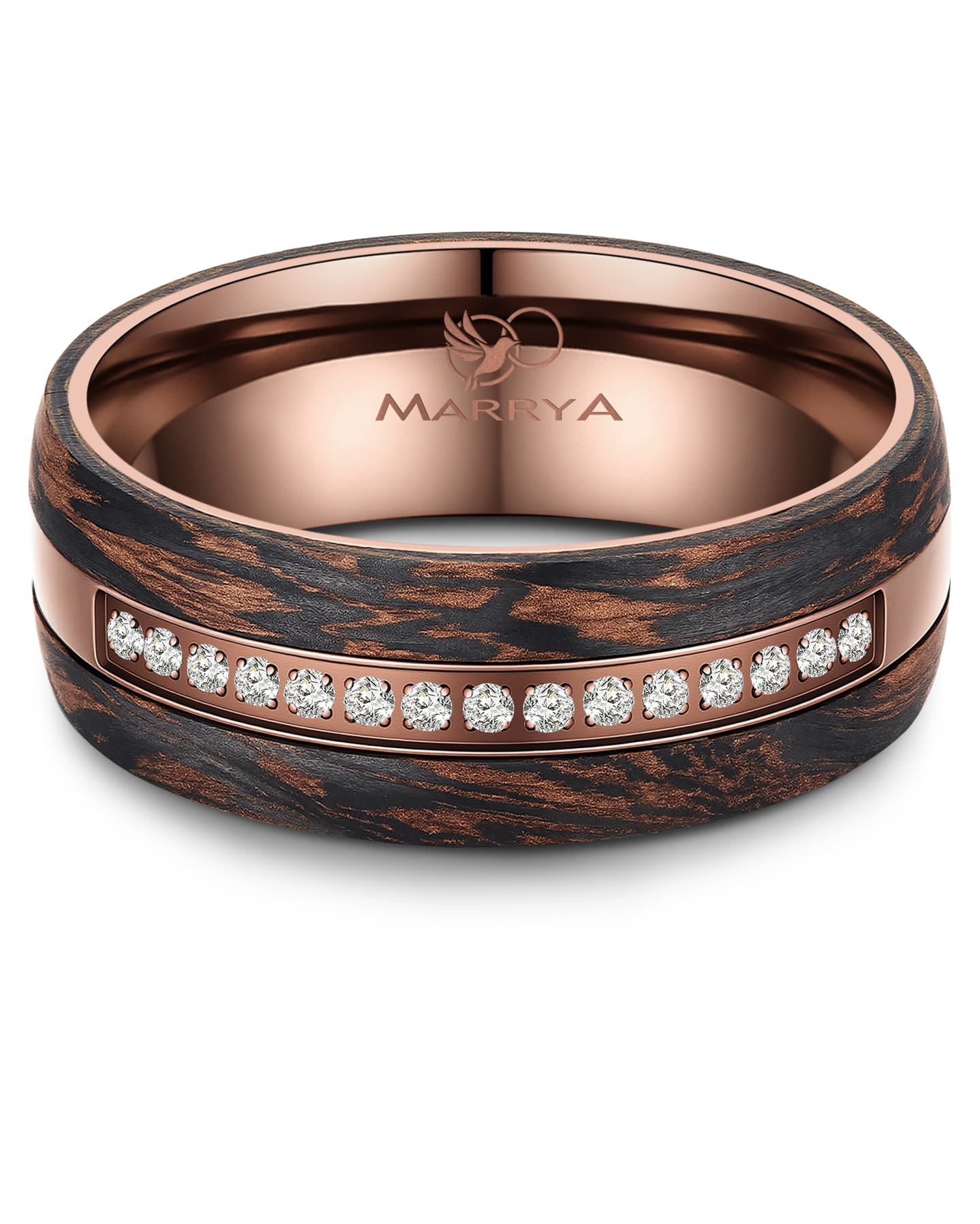 Partnerringe aus Edelstahl mit Carbon-Bronze-Partikel