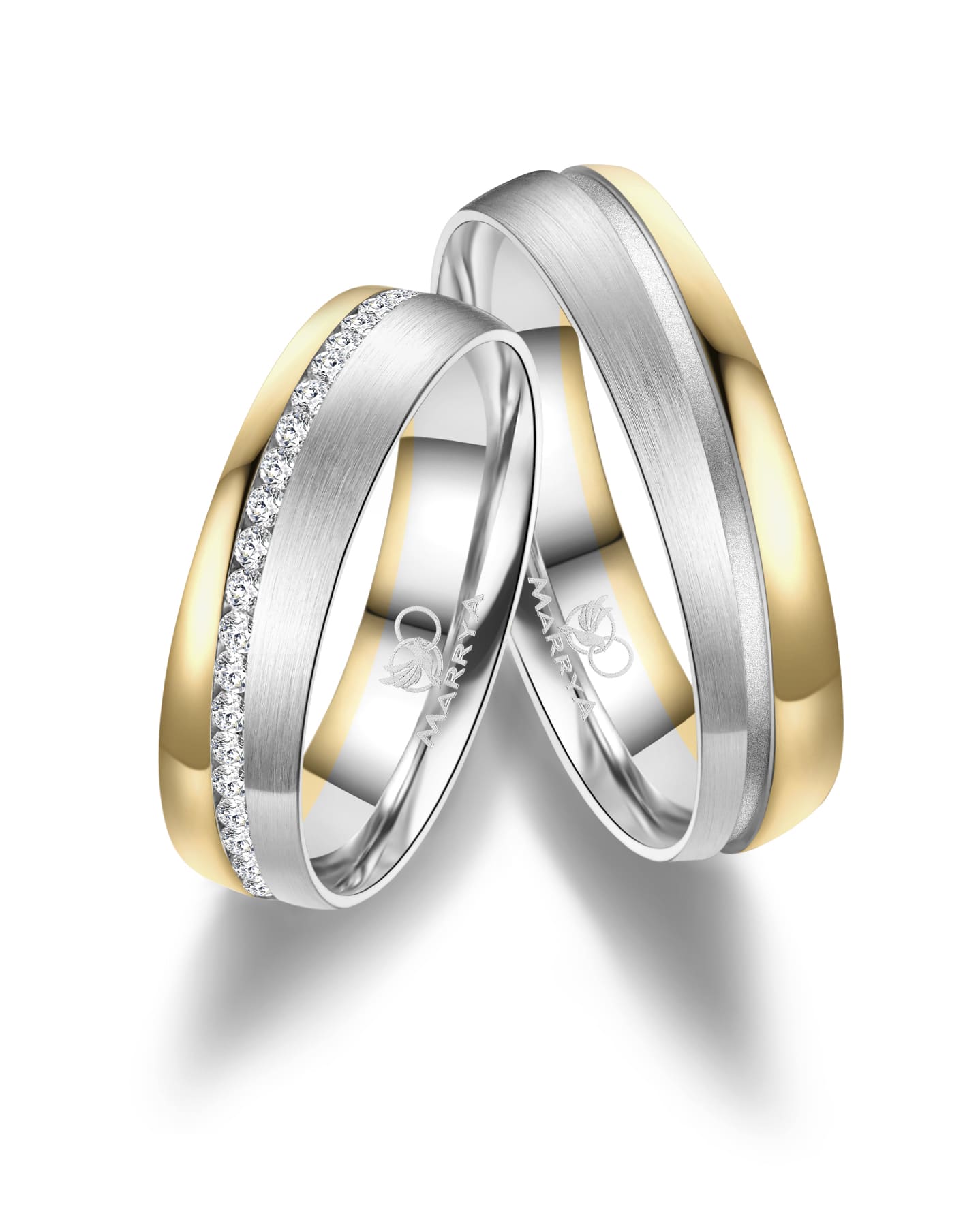 Partnerringe Weißgold & Gelbgold 333