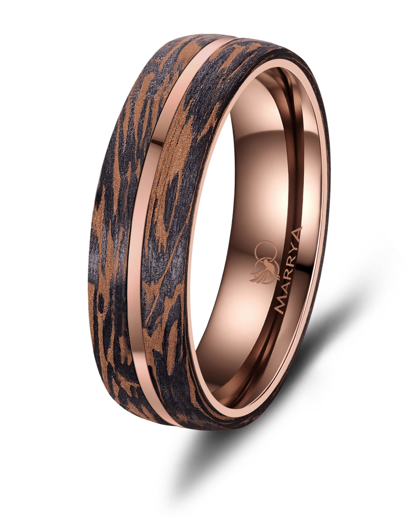 Partnerringe aus Edelstahl mit Carbon-Bronze-Partikel
