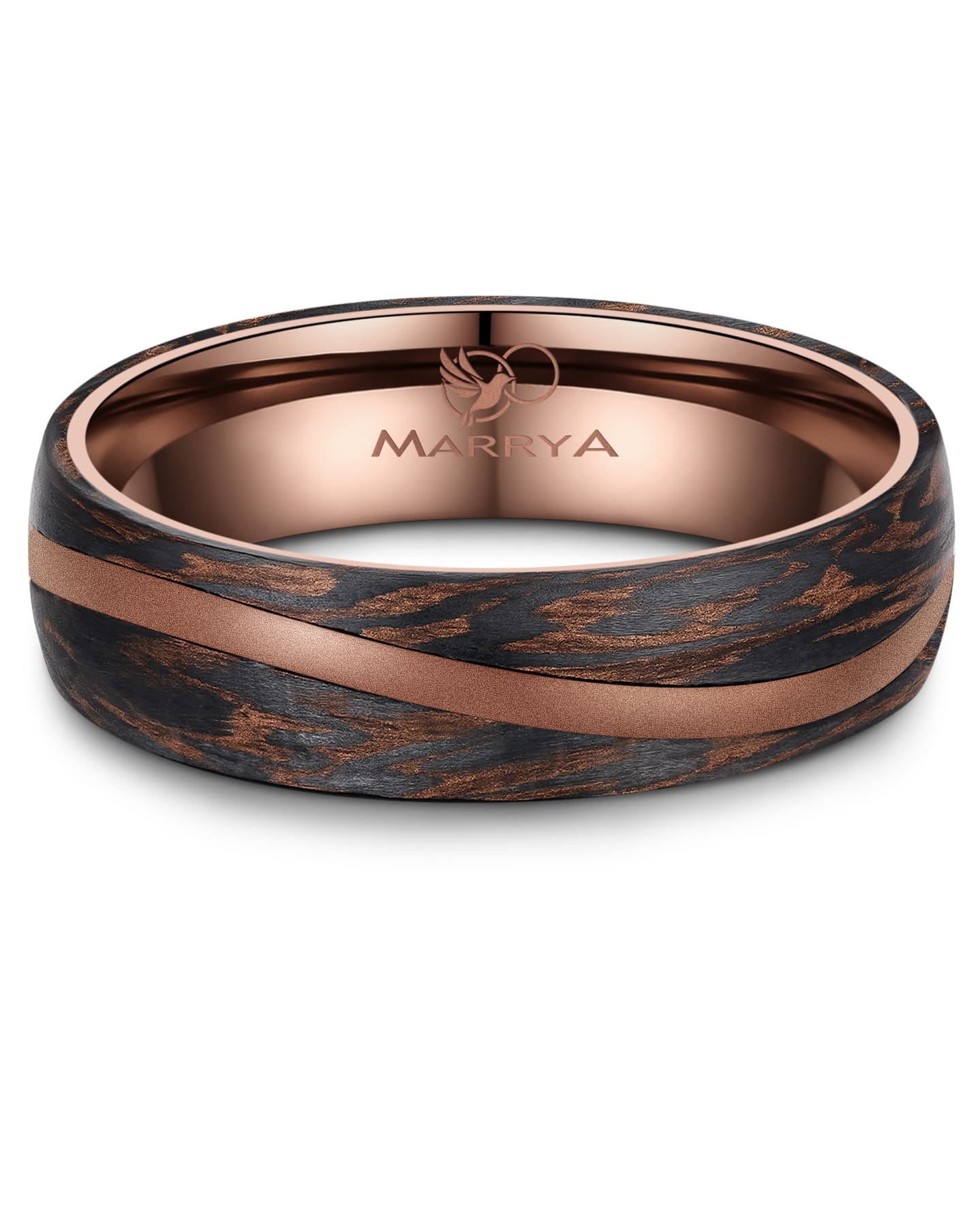 Partnerringe aus Edelstahl mit Carbon-Bronze-Partikel