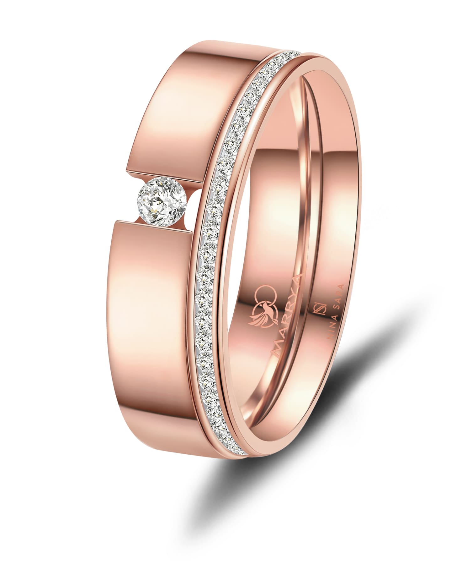 Partnerringe Edelstahl mit Roségold