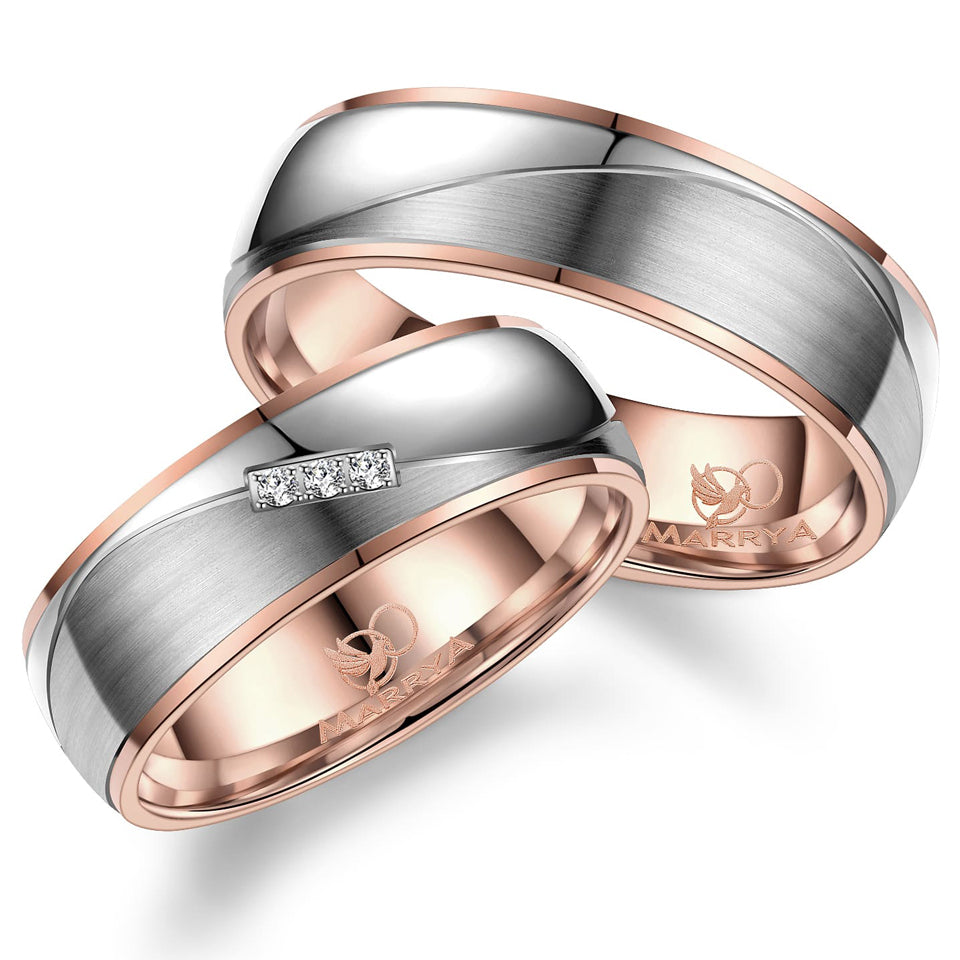 Partnerringe Titan mit Roségold