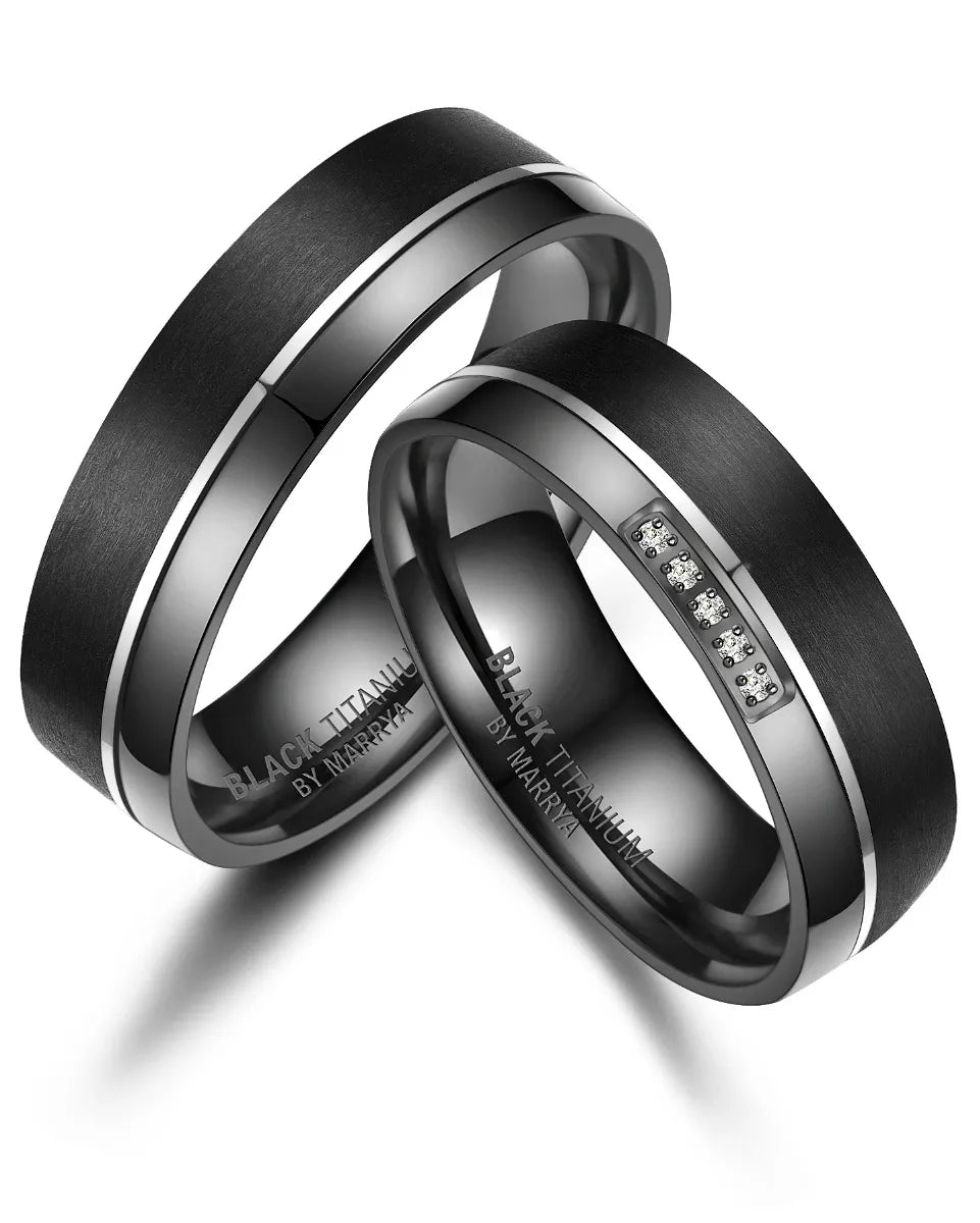 Partnerringe schwarz Black Titanium