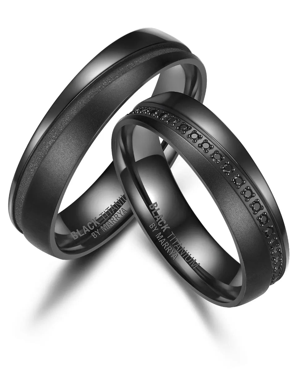 Partnerringe schwarz Black Titanium