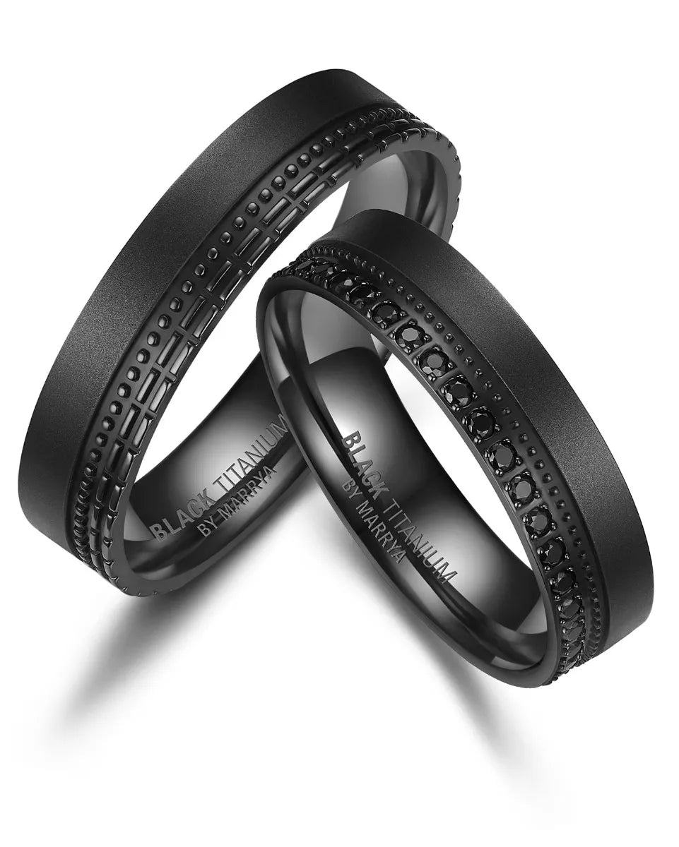 Partnerringe schwarz Black Titanium