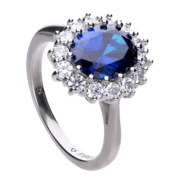 Ring silber 925 mit blauem Zirkonia