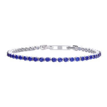 Tennis-Armband Silber mit blauen Zirkonia